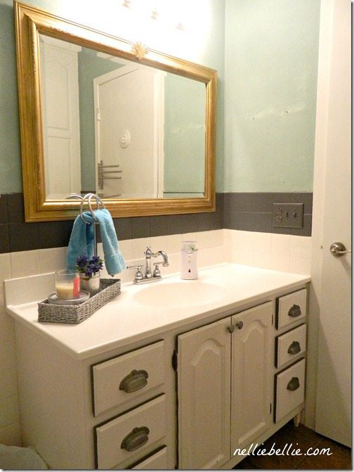bathroom on a budget, diy antique bathroom mirror