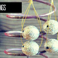 glitter ball earring feature