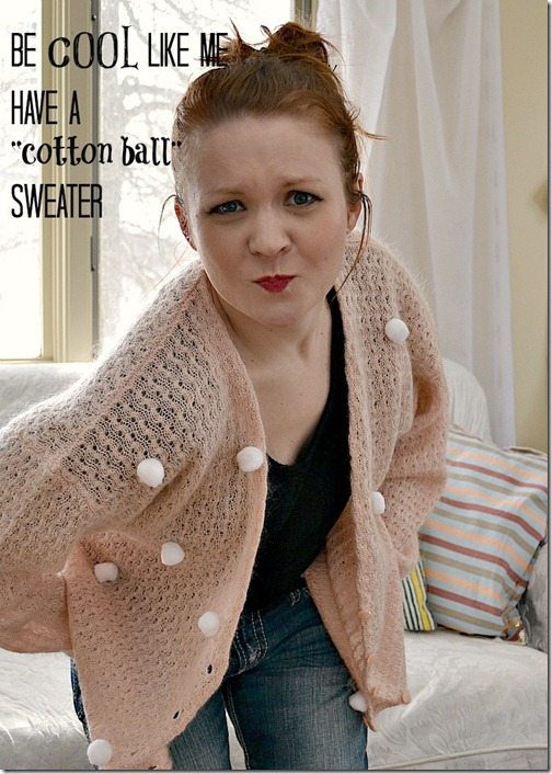 pom poms and a sweater. smooshed. makes a pom pom sweater. by NellieBellie