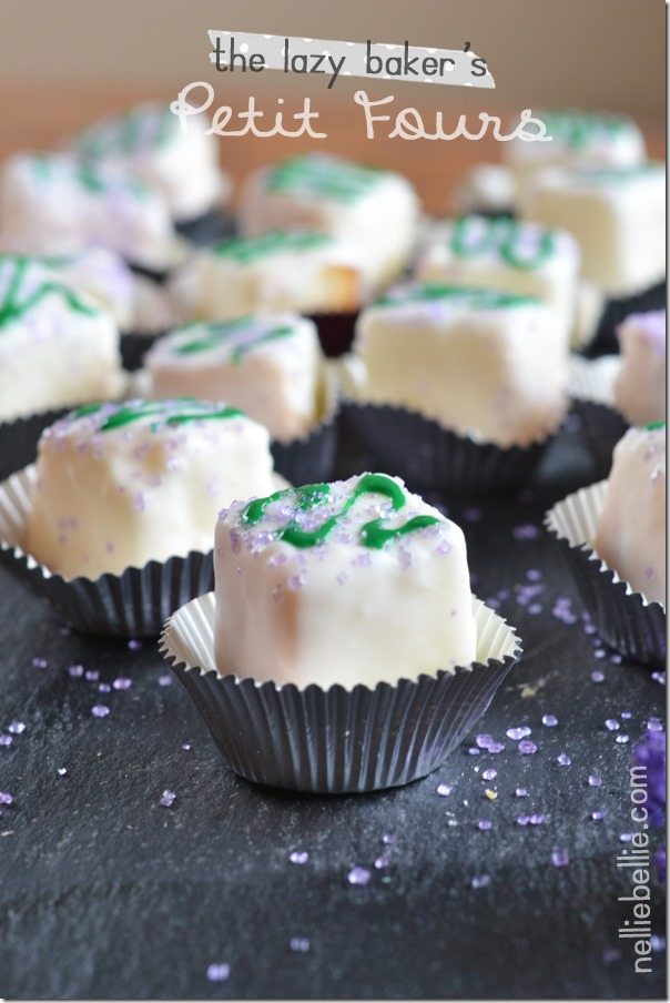 The lazy baker's Petit Fours. These are ridiculously easy to make and so cute!