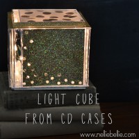 DIY light cube...from cd cases and Christmas lights!