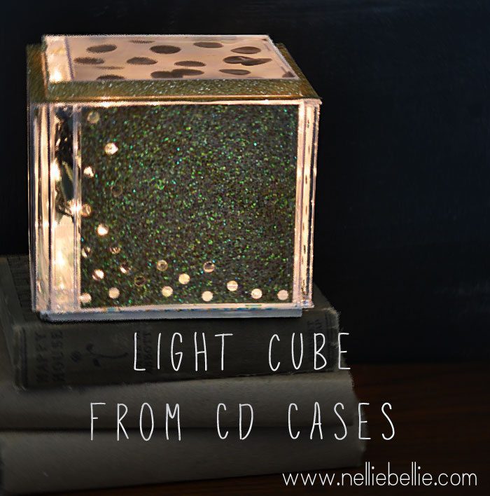 DIY light cube...from cd cases and Christmas lights!