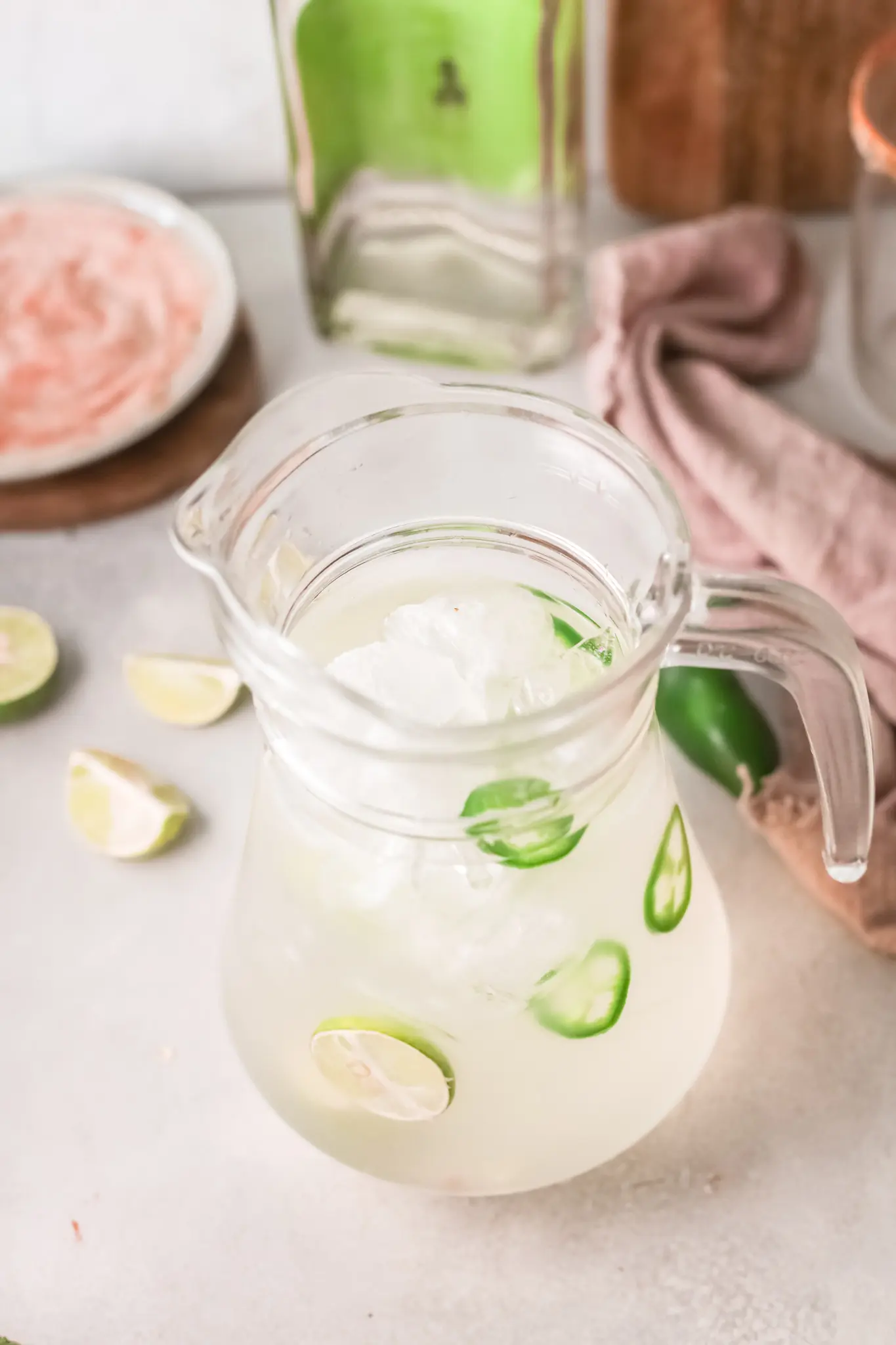 pitcher of spicy margaritas