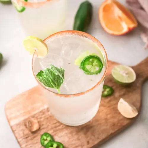 Jalapeno Margarita with a spicy salt rim.