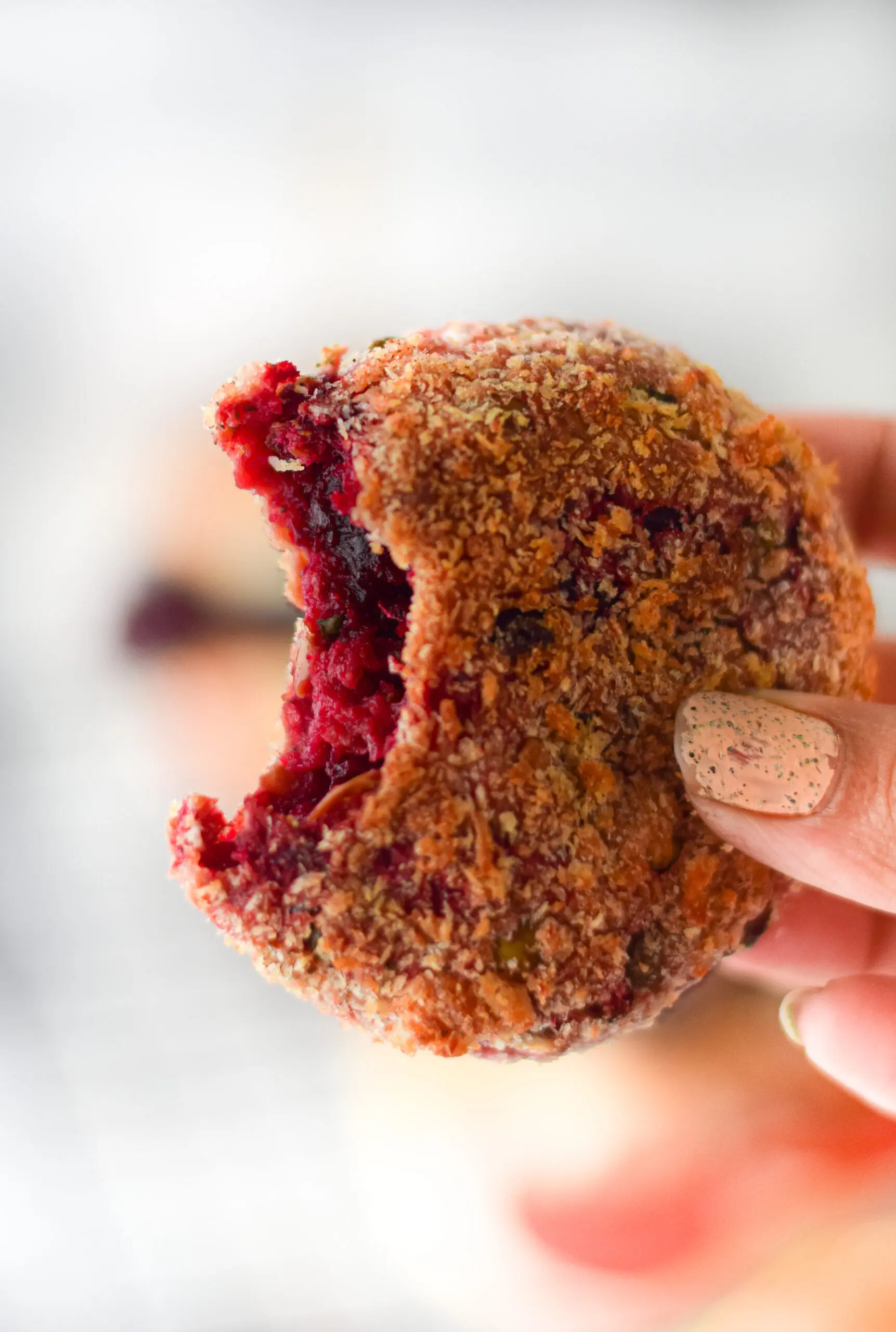 airfryer veggie burger patty made from potatoes and beets