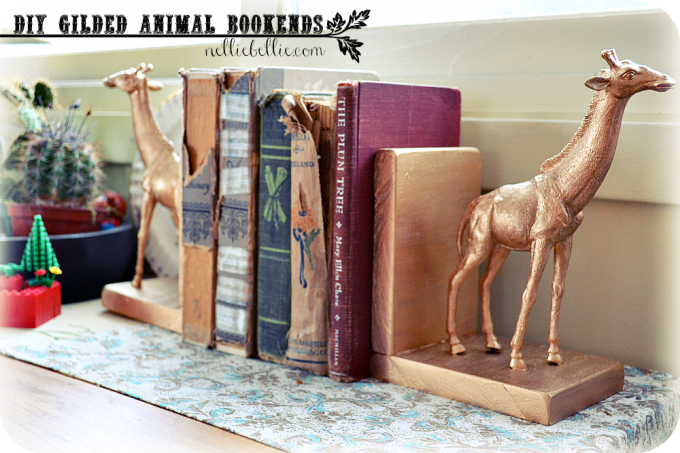 These diy animal bookends are made using gold gilding and two plastic toys. We love this project because it is so customizable, and these would make great easy gift ideas for a number of different people in your life. 