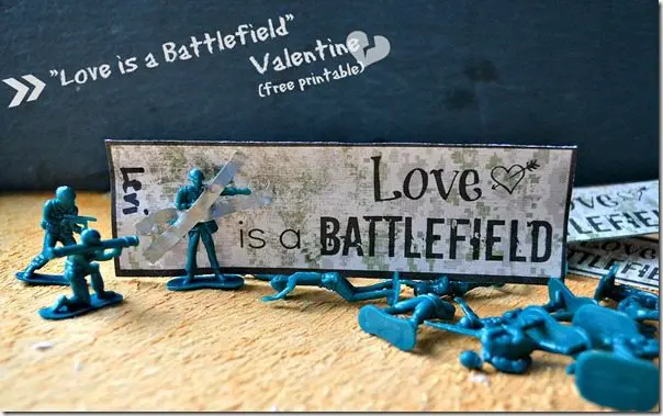 "Love is a Battlefield" manly Valentine: by NellieBellie