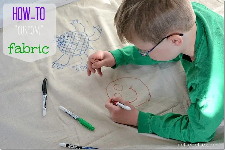 DIY Sharpie "custom" fabric. Create custom fabric with dropcloths and Sharpies. from NellieBellie