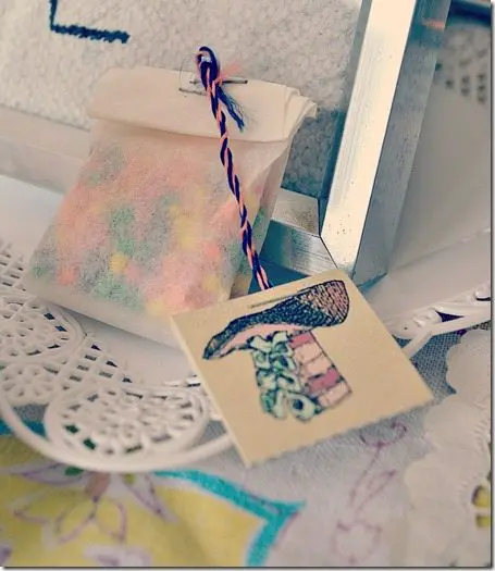 Homemade tea bags from coffee filters filled with Nerd candy. Homemade tea bags from coffee filters filled with Nerd candy.