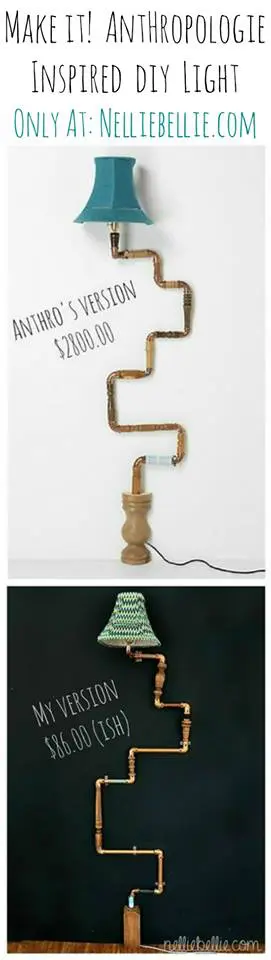 anthropologie-inspired industrial diy pipe lamp. This is an amazing diy!
