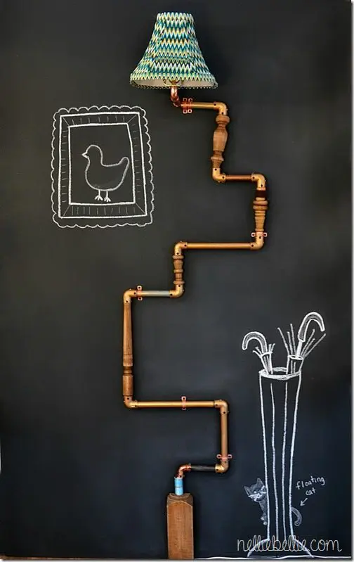 anthro-inspired industrial pipe lamp