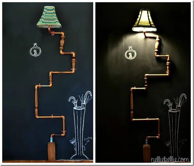 anthro-inspired industrial pipe lamp