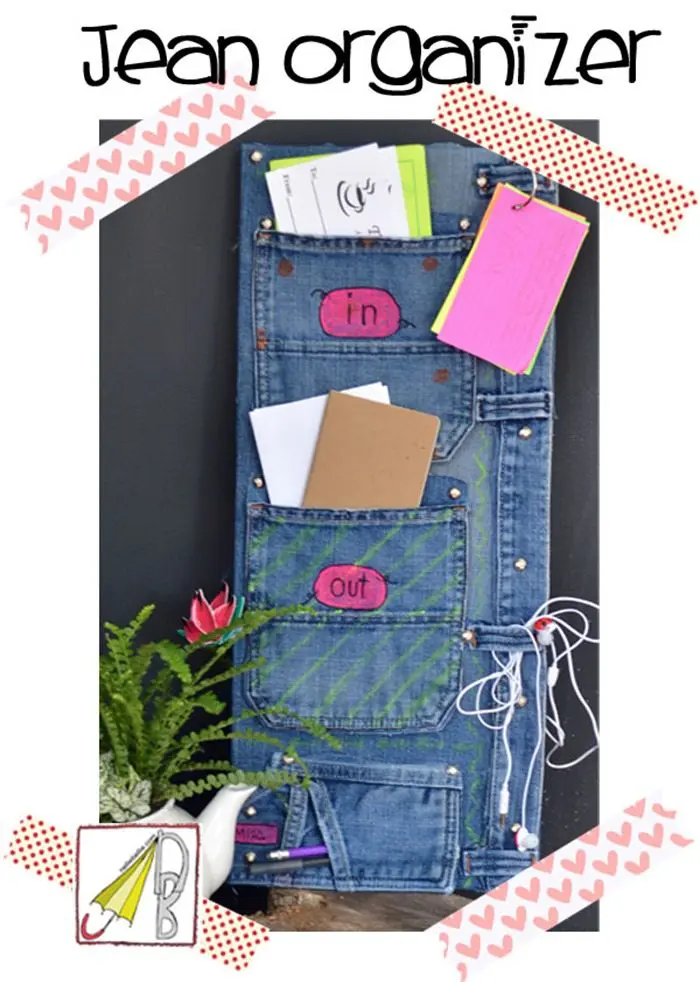 How to make a bill organizer out of old jeans!