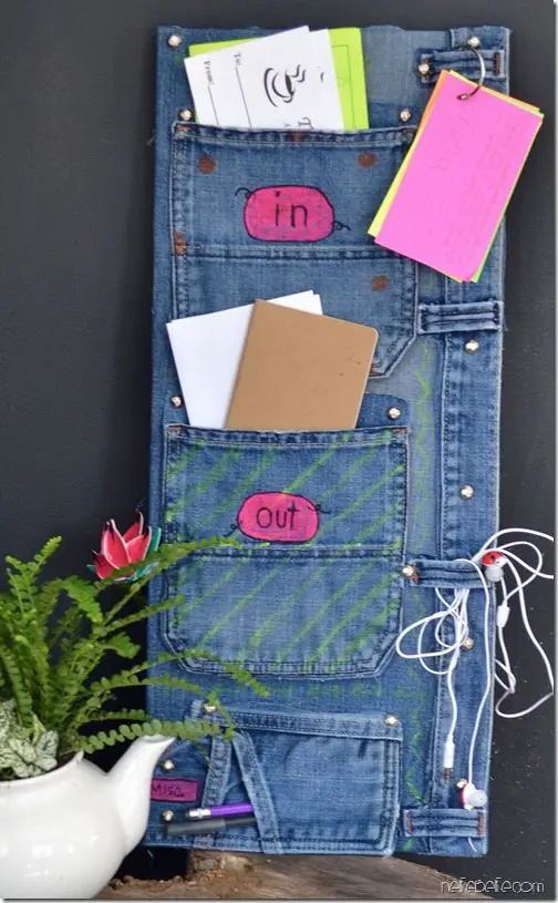 How to make a bill organizer out of old jeans!