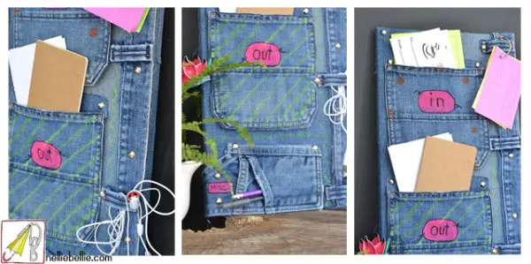 How to make a bill organizer out of old jeans!