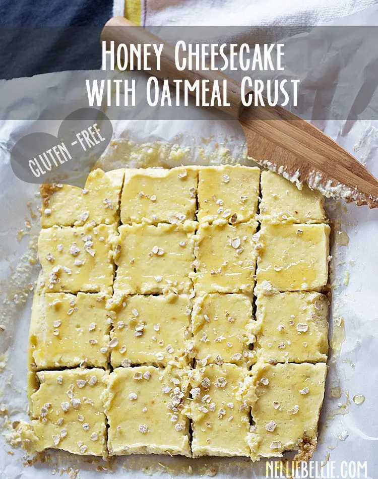 Honey Cheesecake with Oatmeal Crust. Gluten-free. No white sugar. Just wonderful! Honey Cheesecake with Oatmeal Crust. Gluten-free. No white sugar. Just wonderful!