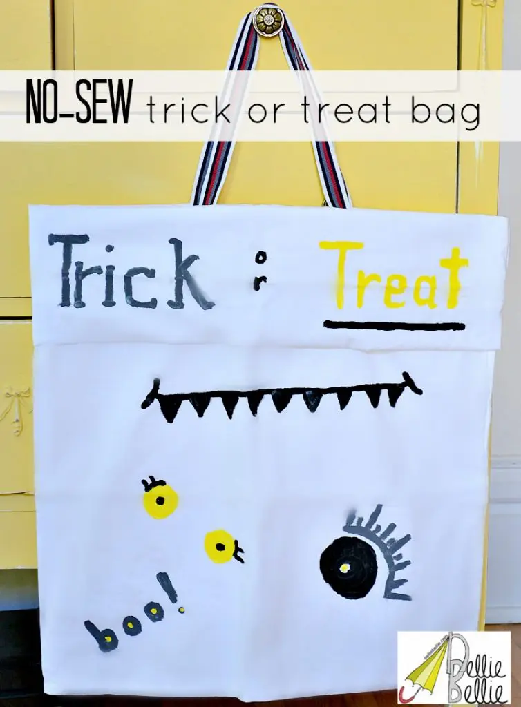Halloween no-sew trick or treat bag; make it easy on yourself! #halloween #craft