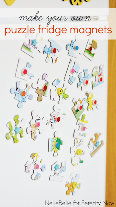quick & easy tutorial to make fridge magnets! A great way to repurpose an unused puzzle!