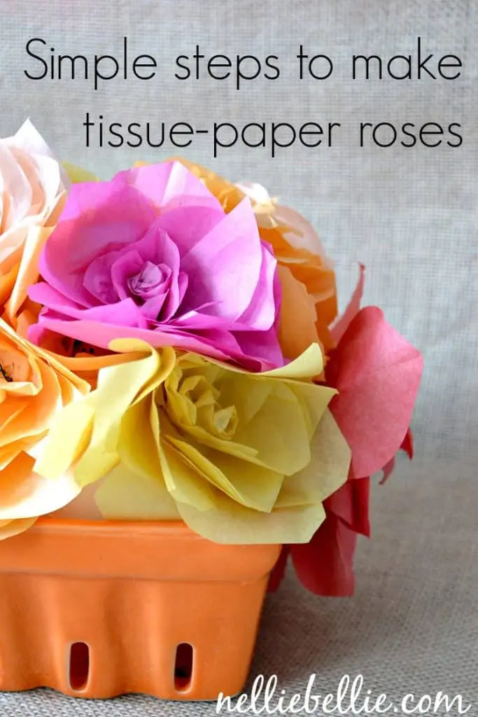 Simple steps to make easy diy tissue paper flowers...with video tutorial.