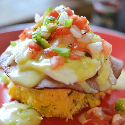 tex mex eggs benedict...easy, delicious, and a great Saturday morning breakfast! ~www.nelliebellie.com #breakfast #texmex #eggsbenedict