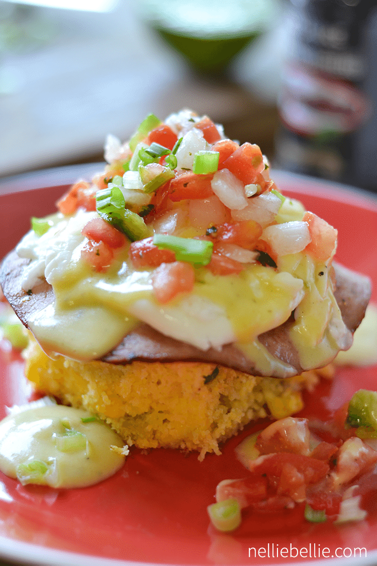 tex mex eggs benedict...easy, delicious, and a great Saturday morning breakfast! ~www.nelliebellie.com #breakfast #texmex #eggsbenedict
