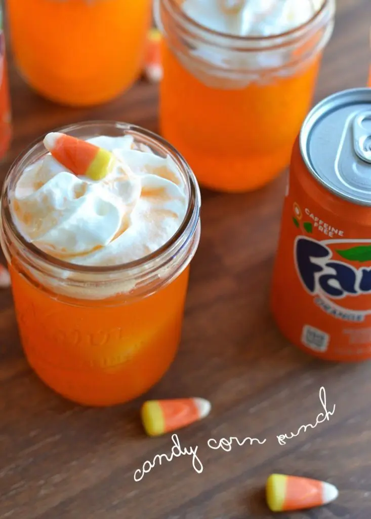 candy corn punch recipe | nelliebellie.com |#beverages #recipes #halloween