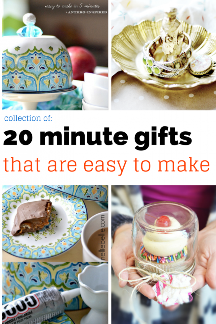 a collection of crafts that can be made in 20 minutes or less and make fantastic Christmas gifts! | nelliebellie.com Christmas gifts, gift ideas, Christmas