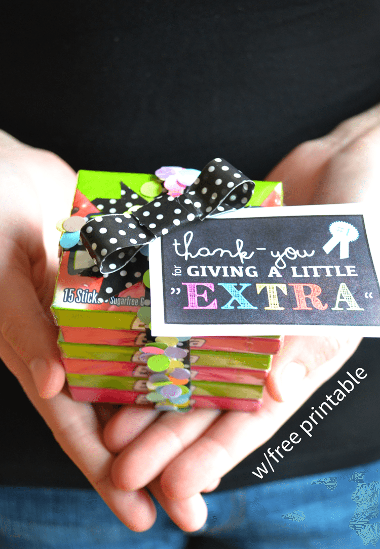 "Extra" gum is a great gift idea, particularly with the concept that when you give a little extra, you'll get a little extra. | nelliebellie.com #ExtraGumMoments #shop