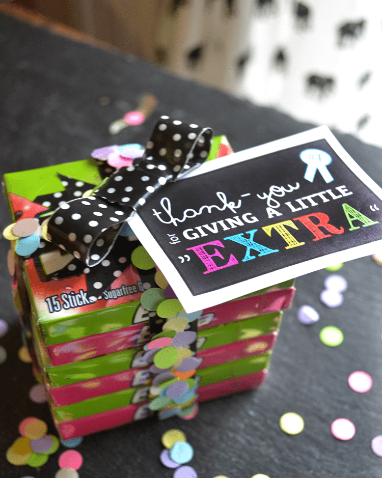 "Extra" gum is a great gift idea, particularly with the concept that when you give a little extra, you'll get a little extra. | nelliebellie.com #ExtraGumMoments #shop