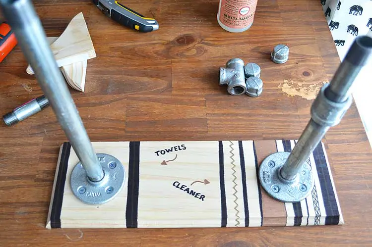 pipe paper towel holder