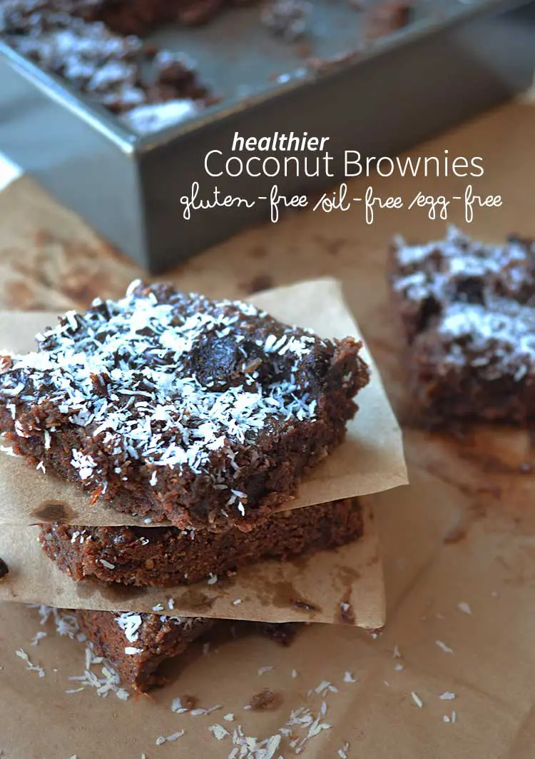 These healthier brownies are made with almond flour, dates, and coconut so they are gluten free and full of vitamins! Don't be afraid to try these coconut brownies, even if you don't have dietary restrictions; you'll love them!