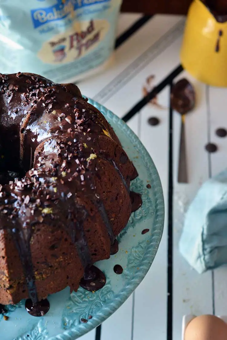 This gluten-free chocolate pistachio cake is made with dark chocolate and in a bundt pan for a great texture and unique flavor!