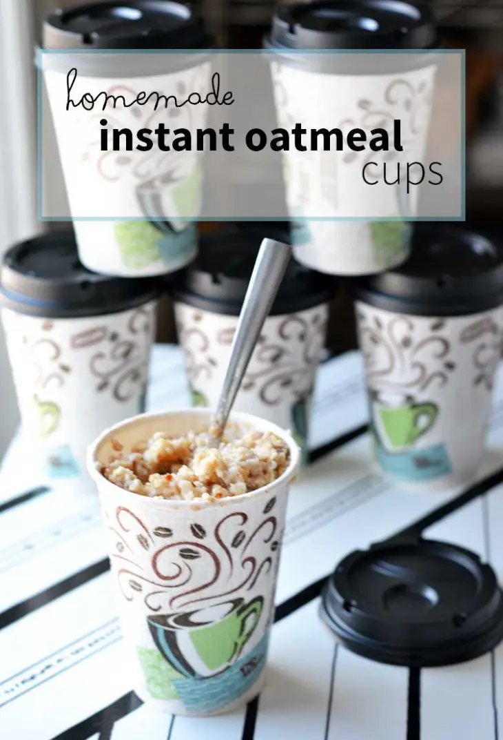 homemade portable instant oatmeal cups are easy to make, fast to eat, and will help speed up your mornings! A great fast and healthy breakfast solution. An instant oatmeal recipes are so close, you can use one and just tweak it!