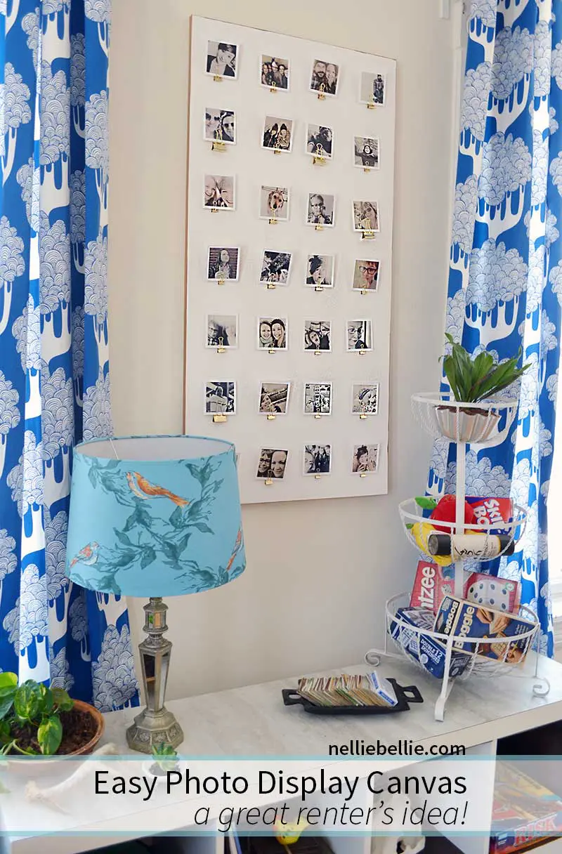 Create a photo display canvas -- a quick and easy renter-friendly photo display idea. #timeshelprints #Pmedia #ad
