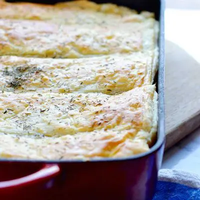 This semi-homemade cabbage pie utilizes puff pastry to help keep this dish easy to make, fast, and inexpensive. Perfect for busy families!