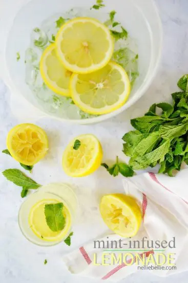 mint infused lemonade is a fresh and clean summer beverage!