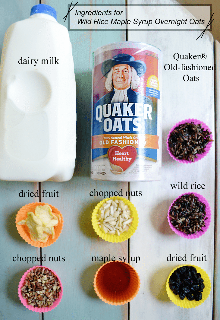 Quaker® Old-fashioned Oats combine with wild rice and blueberries for this delicious overnight oatmeal!