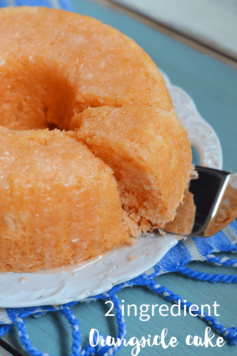 Only 2 ingredients to make this light and fluffy orange dreamsicle cake!
