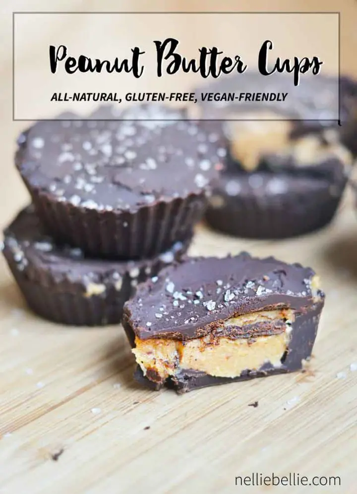 all natural peanut butter cups use only 4 ingredients are super easy to make and gluten-free and vegan-friendly!