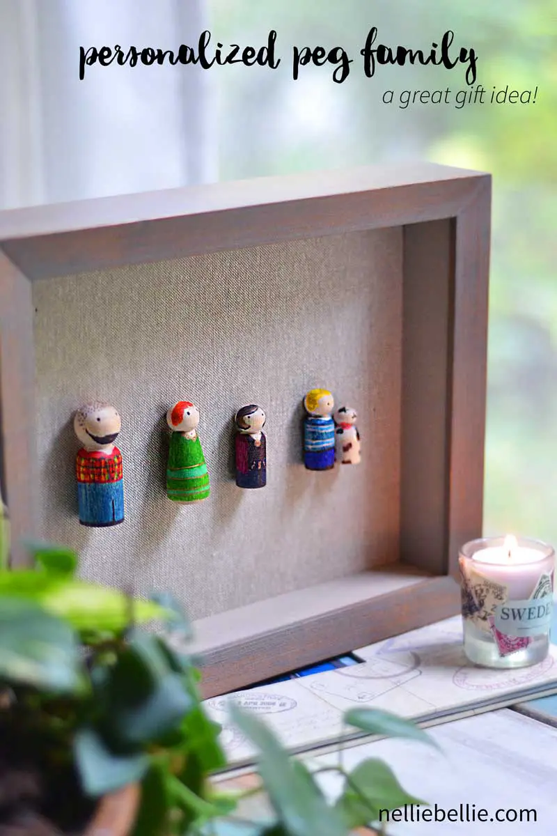 This personalized gift idea is an easy diy craft that you can make and gift. Or, keep for yourself. Using only Sharpies, wooden pegs, glue, and a shadow box, NellieBellie will give you the full tutorial.