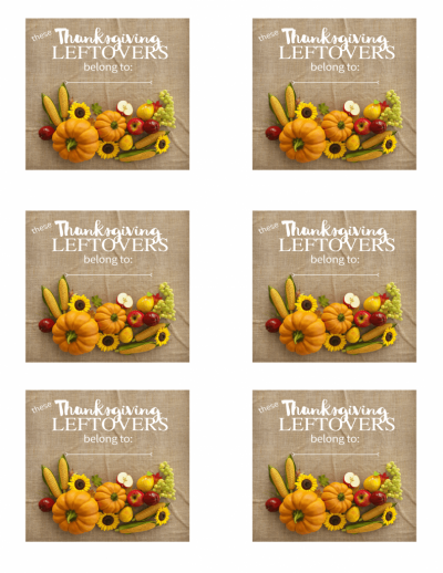 Thanksgiving leftovers printable