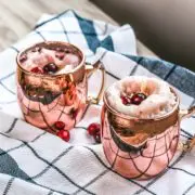 Festive cranberry moscow mule is a perfect holiday cocktail recipe!