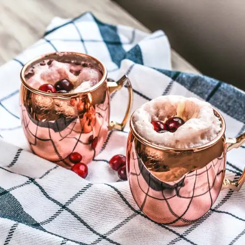 Festive cranberry moscow mule is a perfect holiday cocktail recipe!