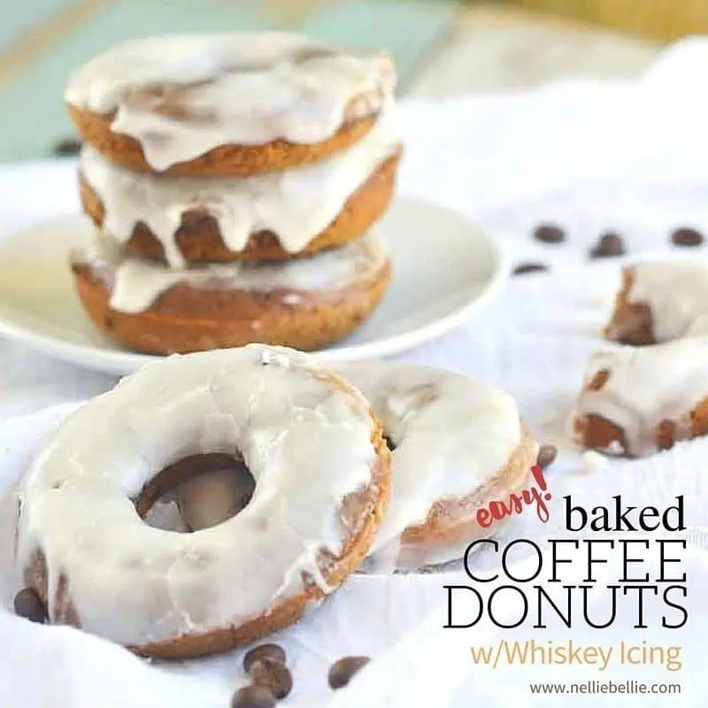 Baked Coffee Donuts with whiskey icing. Easy, fast, and yummy!