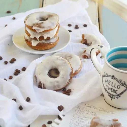 Coffee Donuts with whiskey icing are easy to make, full of yummy flavor, and the absolute best thing on a weekend morning!