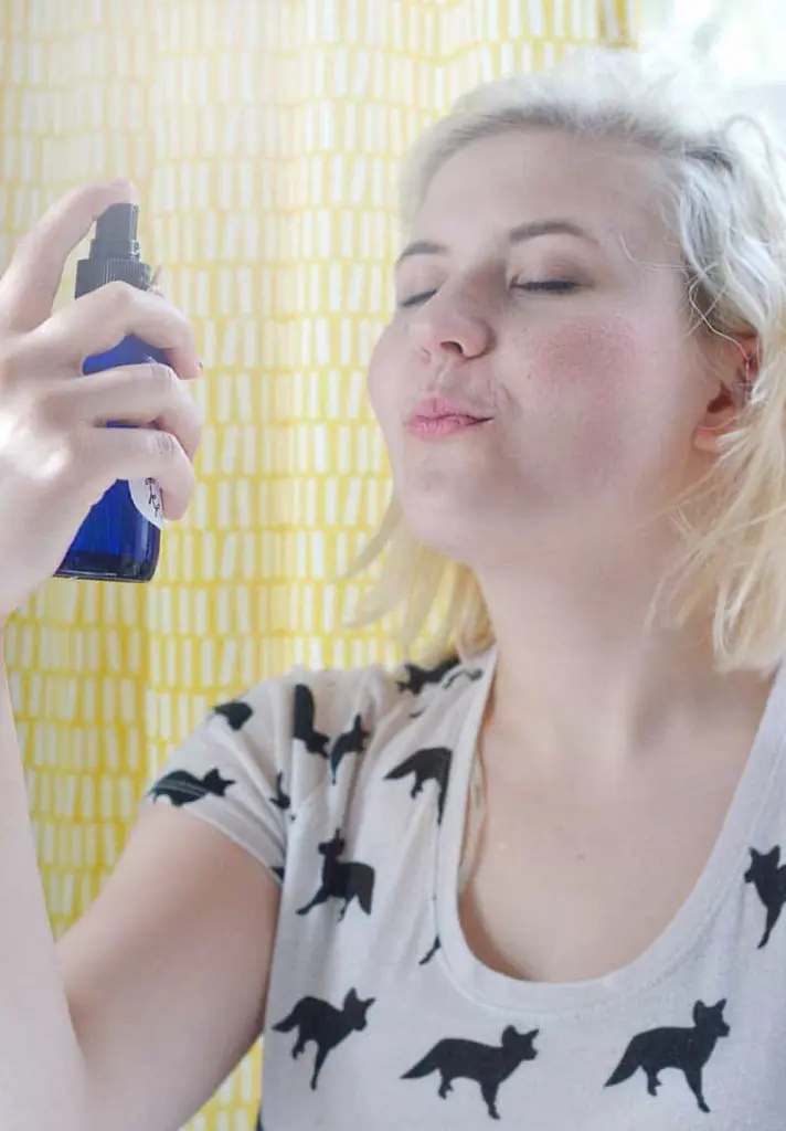 Make your own setting spray for makeup with three easy ingredients at a fraction of the cost of the big brand's versions. Easy to make and works great!