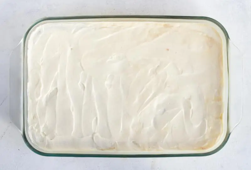 tres leches cake, in process