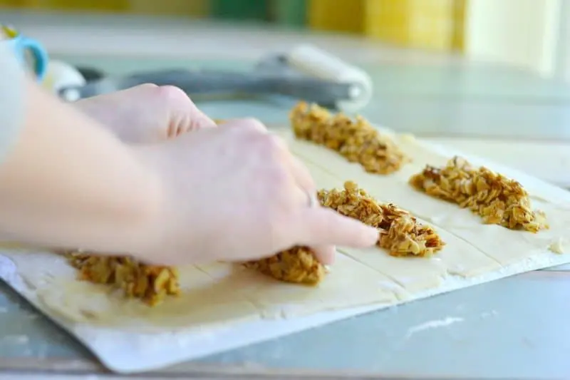 These little cookies are good, fast, and easy to make. They require only 4 ingredients and one is pre-made pie crusts. You can customize the filling however you like, and make them as fancy as your heart desires. 