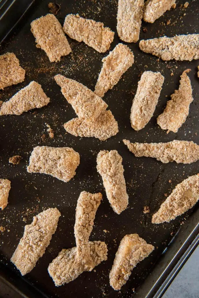 These baked fish fingers are super delicious and only three ingredients. These are also baked fish sticks, so a healthier alternative.