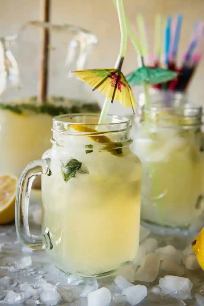 mint infused lemonade